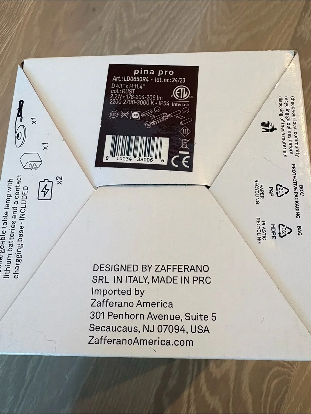 Zafferano pina pro wireless touch lamp - color Rust
